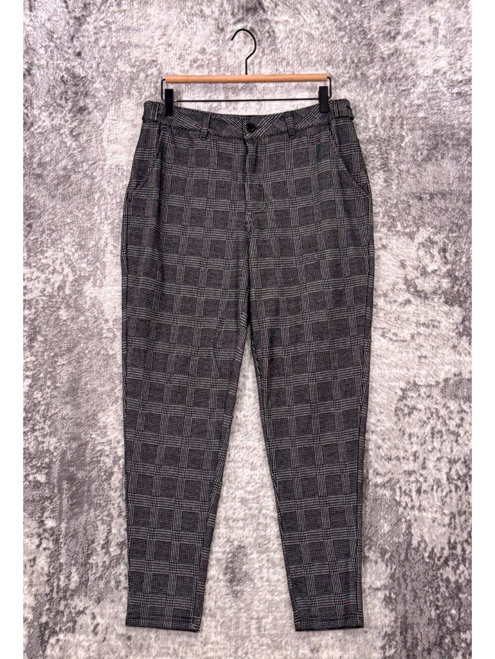 Young LA Pants 32 x 28 Mens Plaid Stretch Tapered Leg Trouser